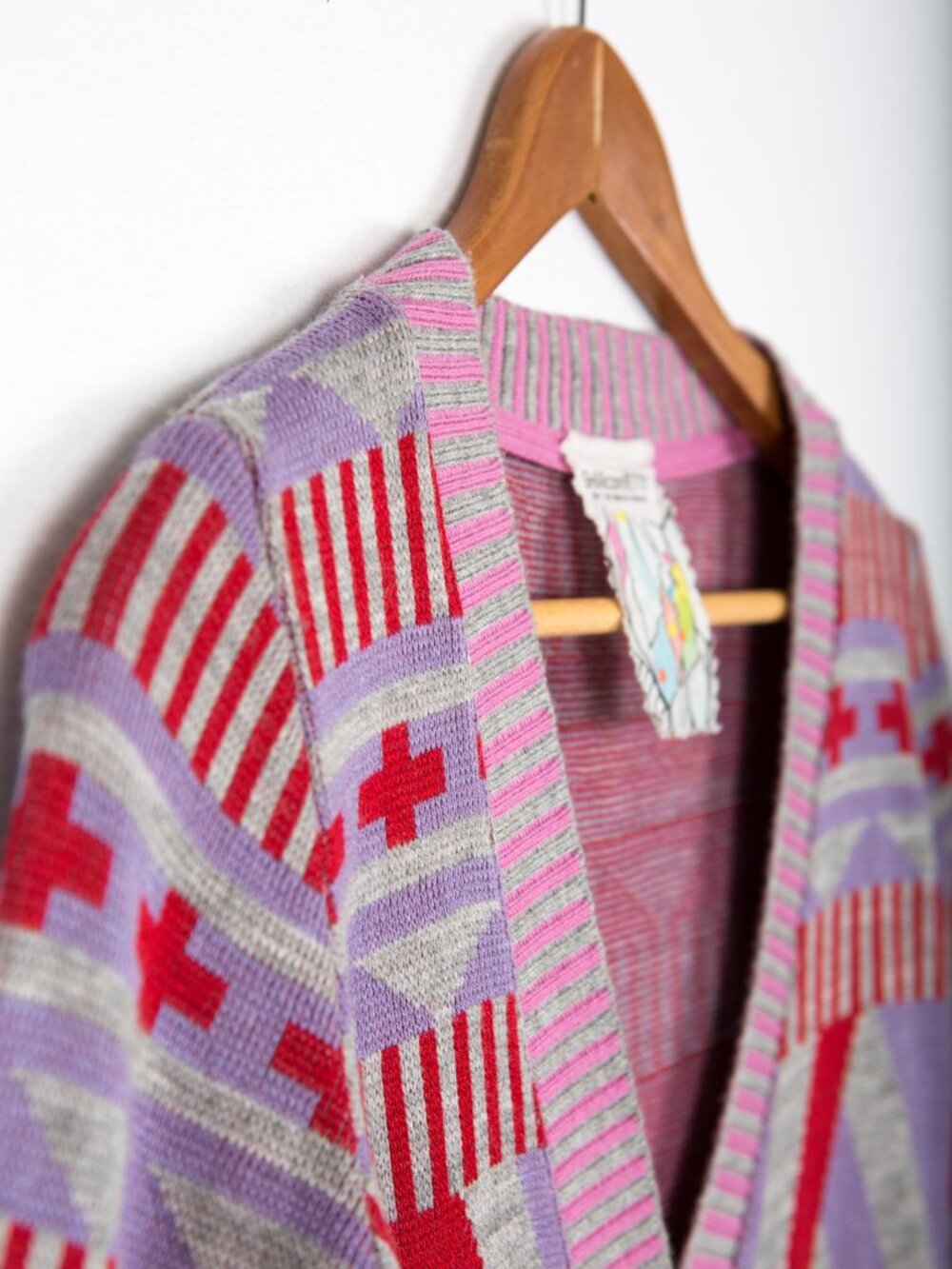 SHiliconfETTi° Quirky Graphic Knit Cardigan Cute Pink Bunny Pockets Size XS - Picture 3 of 13
